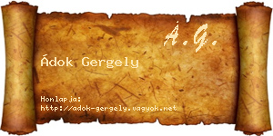 Ádok Gergely névjegykártya